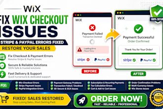 fix wix store checkout issues, wix payment errors, stripe paypal problems