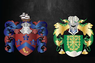 design heraldic coat of arms family crest luxury vintage logo or any graphic