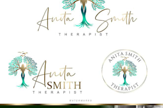 design mental health, fitness, massage, therapy gym, yoga and spa logo