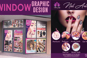 create outstanding decal store front, billboard, window graphic design