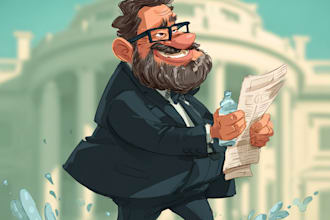 create a political caricature and cartoon art