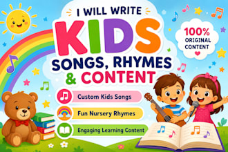 write kids songs, rhymes and content
