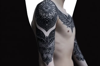 create custom artistic minimalist, detailed floral or geometric tattoo designs