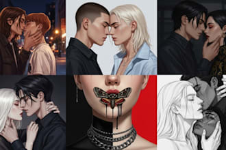 design nsfw character art gay dark mafia