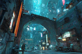 make cyberpunk art, video game, cyberpunk city, sci fi art for you