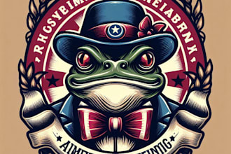 design high quality vintage frog logo with t shirt design