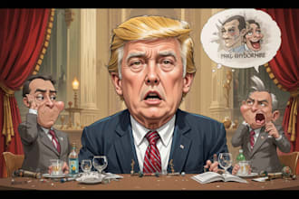 create a political or satirical cartoon