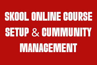 setup and manage your skool online course and skool community onboarding set up