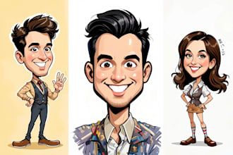 do unique caricature cartoon and mascot