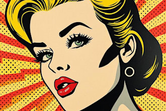 draw a retro pop art roy lichtenstein style