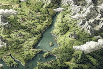 do fantasy map design map maker vector map illustration