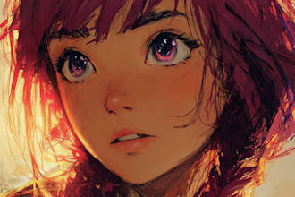draw semi realistic anime style for you