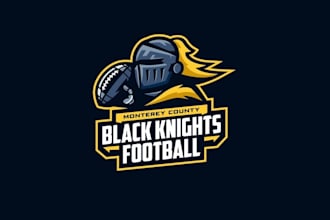 design black knights football logo