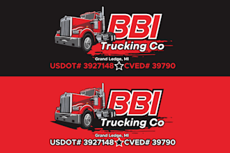 design classic looking trucking logo