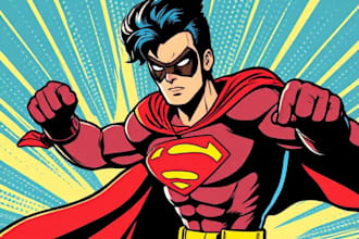 make a superhero pop art