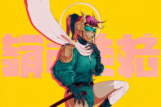 design anime character , cyberpunk character