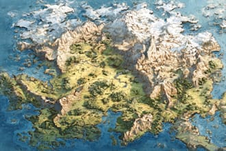 draw a custom map for fantasy, scifi, book or boardgame