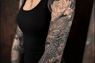 create super artistic tattoo designs in japanese style
