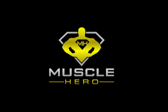 design glamorous muscle hero supplements logo
