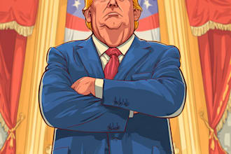 create a political or satirical cartoon