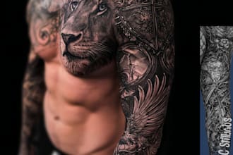 create stunning custom realism tattoo sleeves