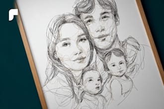 make scribble art, abstract line art portrait