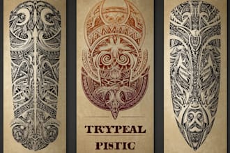 design a custom tribal tattoo and ornamental prints