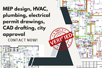 do mep design, hvac, plumbing, electrical permit drawings, cad draftings