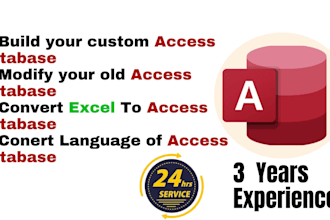 develop ms access database project and assignments