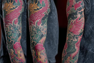 make a traditional japanese irezumi tattoo