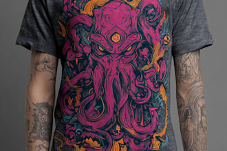 create an custom illustration t shirt and bulk t shirt designs