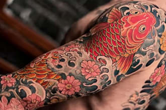 desing a tattoo in japanese style