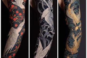 create super artistic tattoo designs in japanese style