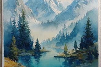 hand paint a watercolor or acrylic landscape