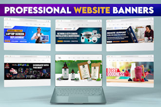 design website banners, web sliders, google ads, shopify banner