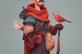 draw 2d game character illustration
