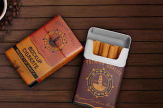create an cigar label, cigar logo, cigar band and cigar box design