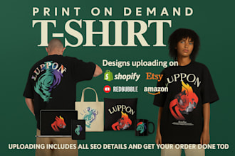 upload designs on shopify redbubble etsy and pod stores