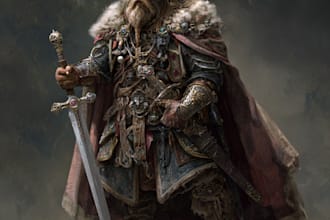 design a fantasy character and character art