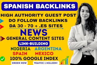 do seo spanish backlink, high da link building spain nigeria argentina peru more