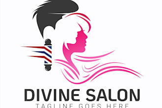create attractive hair salon logo design