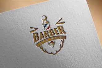 create a premium barber shop logo with a professional touch