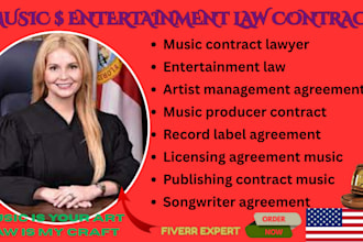 be your entertainment lawyer to draft music film contracts