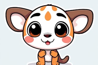 draw cute cartoon character, mascot, stickers