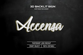 brand 3d glowing signboard design