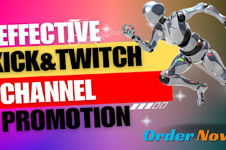 do organic twitch channel promotion, viewers, kick followers, chatters
