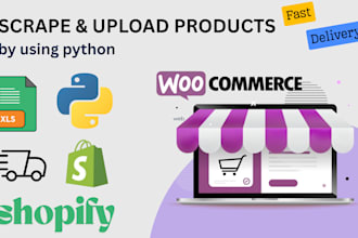 scrape and upload products to shopify or woocommerce