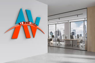 design a modern, minimalist, av letter logo