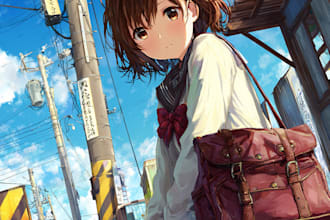 draw an anime character illustration for commercial use