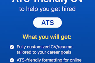 create a professional ats friendly CV or resume to help you get hired